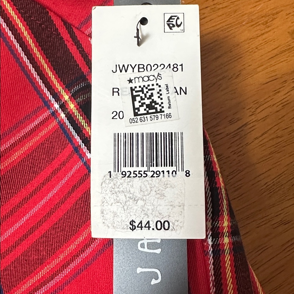 Chic Red Plaid Women's Straight Leg Pants - Picture 9 of 9